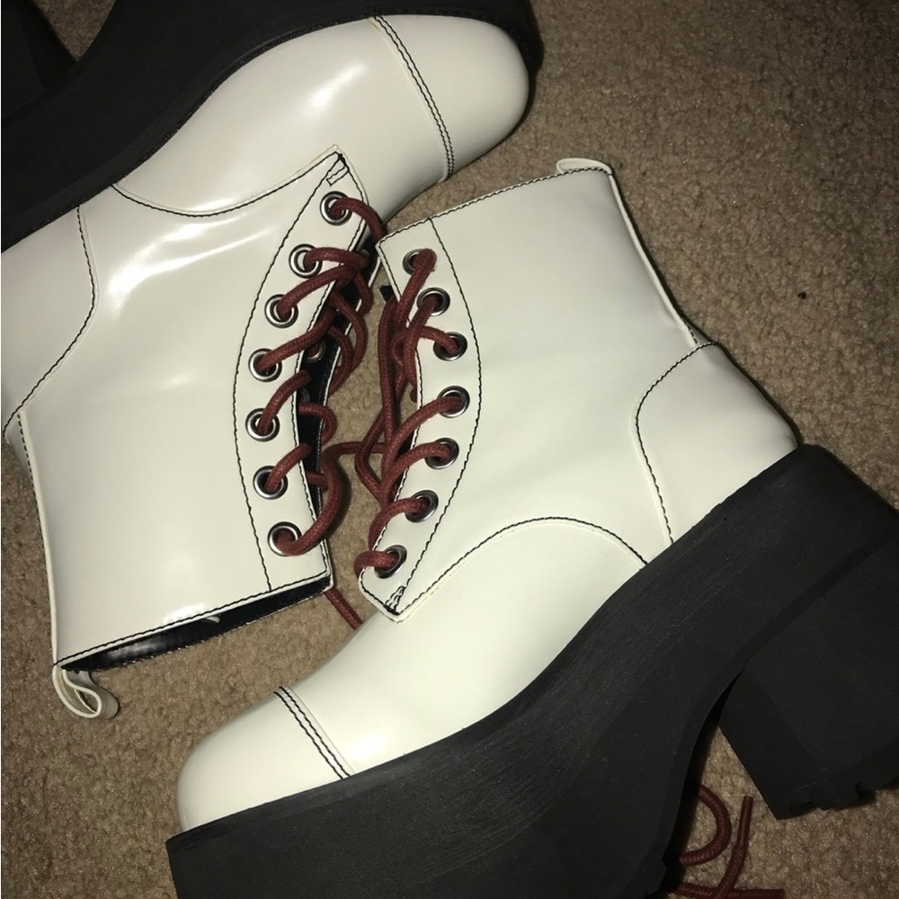 Current Mood White and Black Platform Shoes